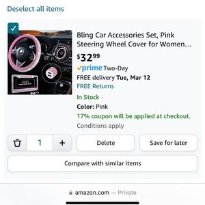 Bling car accessories set